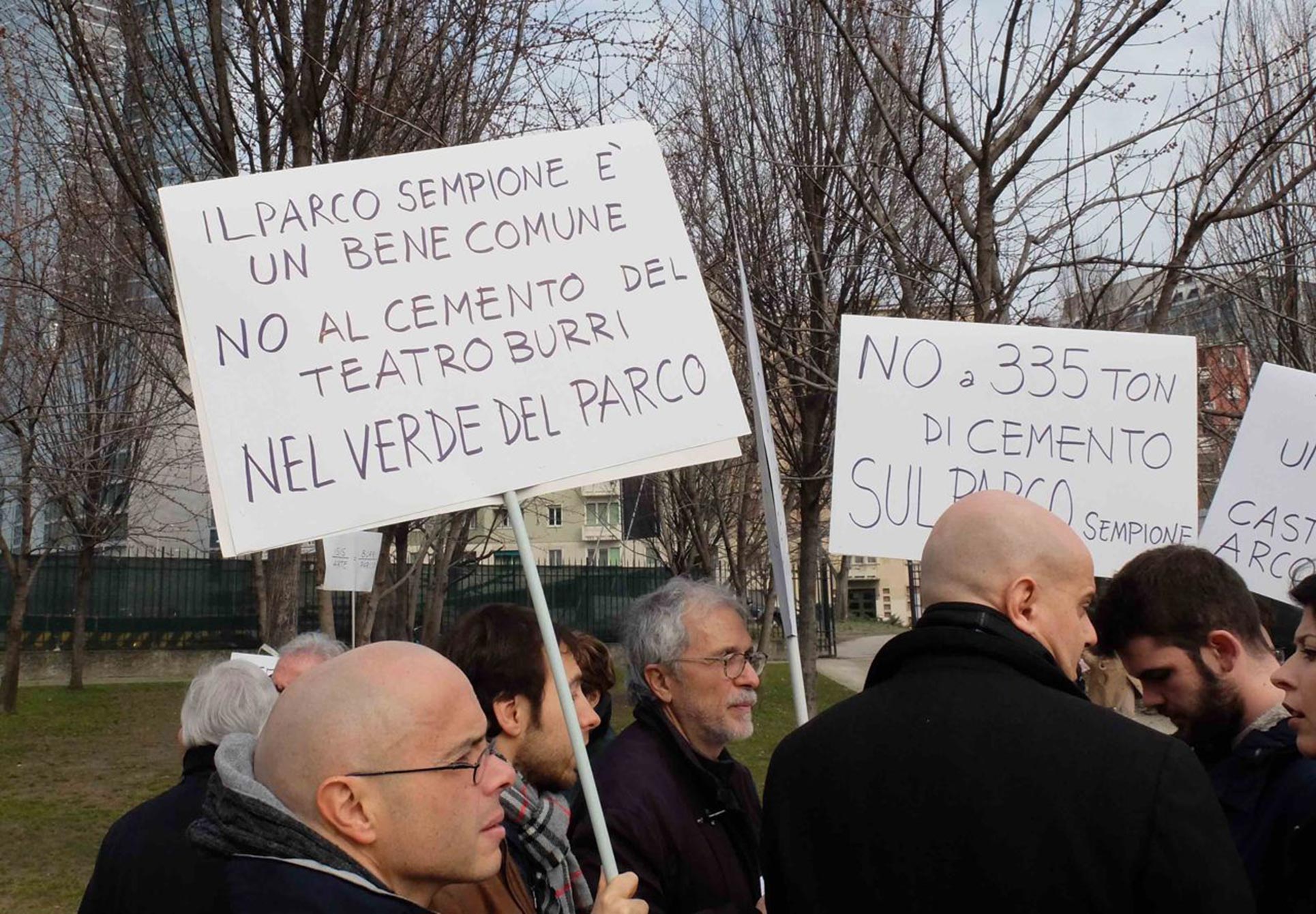 Protest against Alberto Burri's Teatro Continuo, 2015, Milan